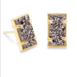 Kendra Scott Paola Slate Drusy Gold Earrings